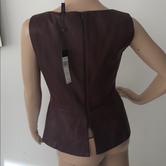 NWT BCBG maxmara Cladiana burgendy chocolate brown vest top S 4 - Picture 3 of 4